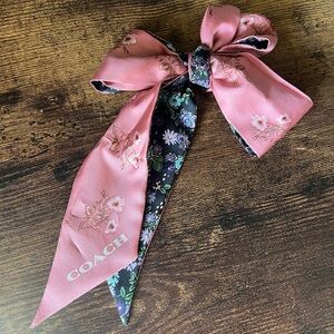 Coach Pink Floral Reversible Bag Scarf